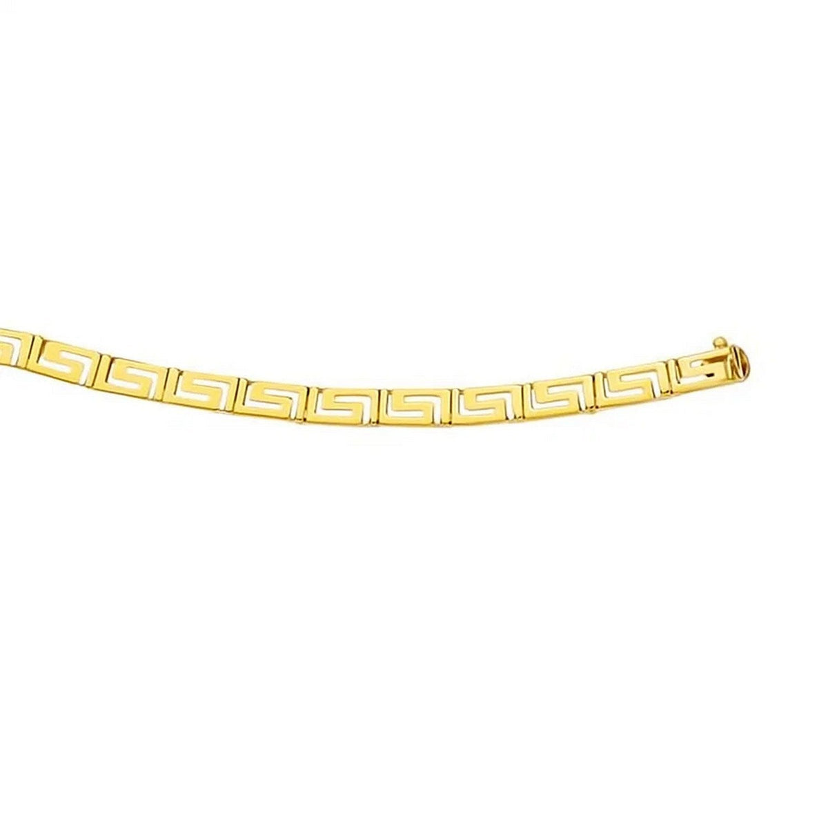 14k Yellow Gold Fancy Greek Key Motif Bracelet (6.35 mm) - LinkagejewelrydesignLinkagejewelrydesign