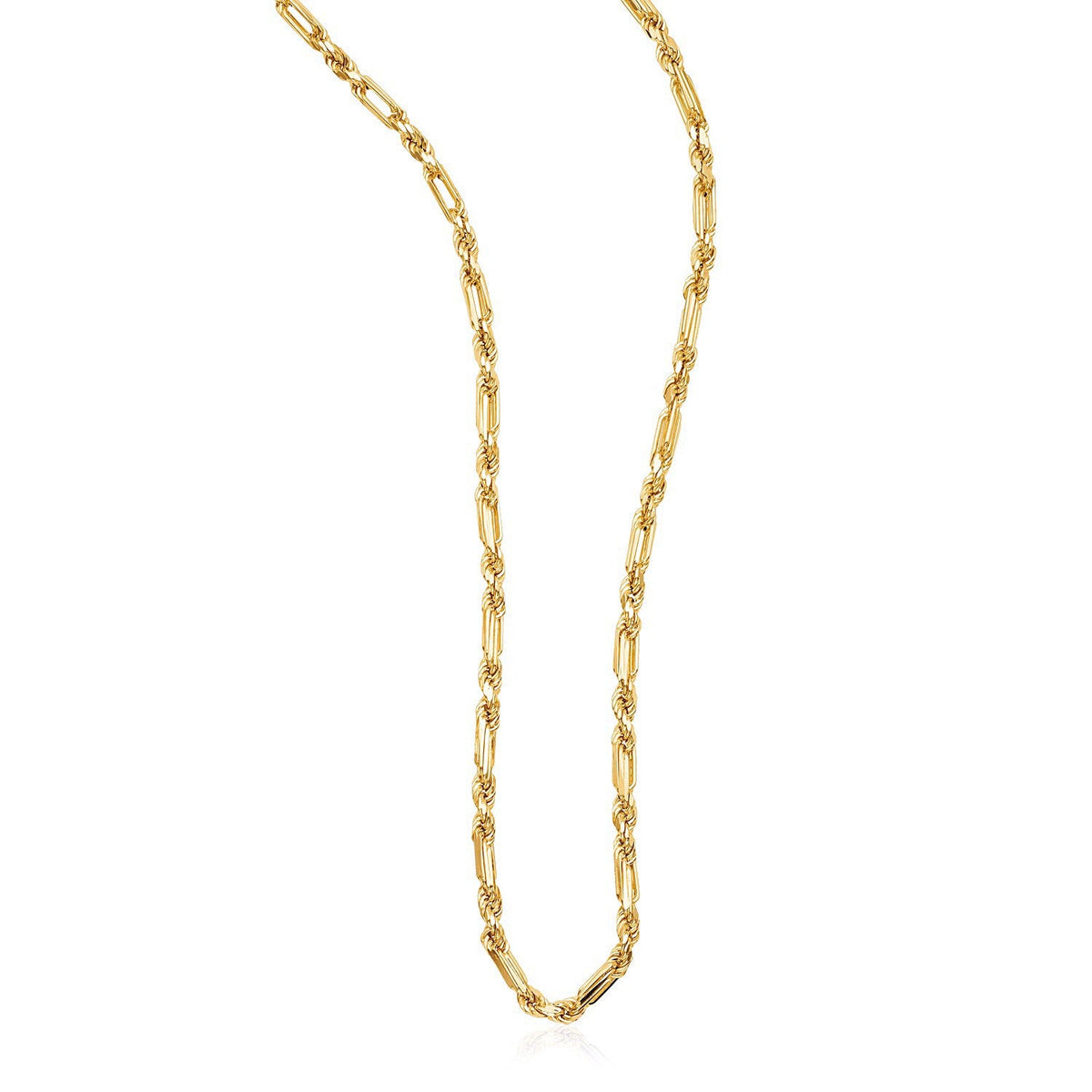 14k Yellow Gold Figaro Chain Necklace - LinkagejewelrydesignLinkagejewelrydesign