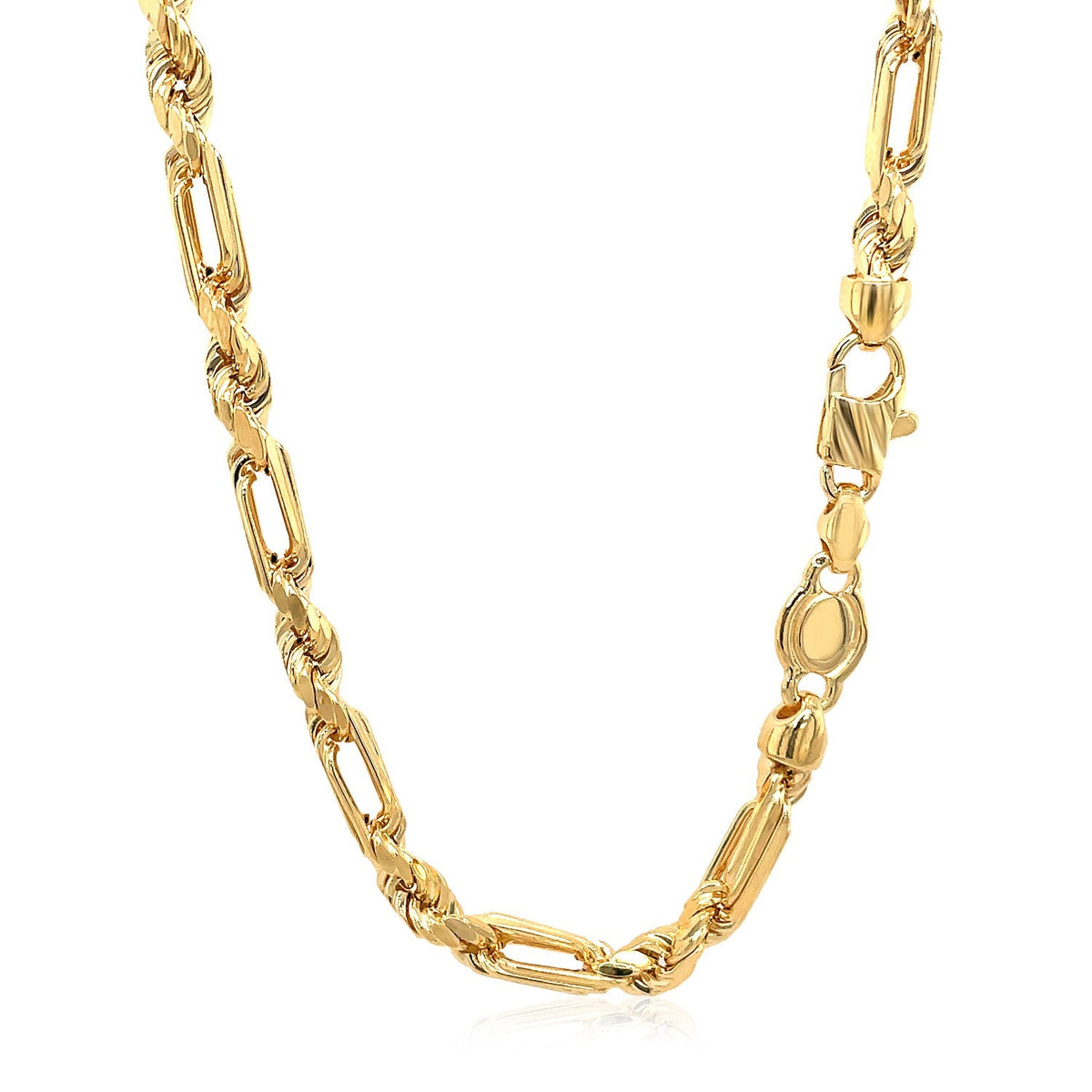 14k Yellow Gold Figaro Chain Necklace - LinkagejewelrydesignLinkagejewelrydesign
