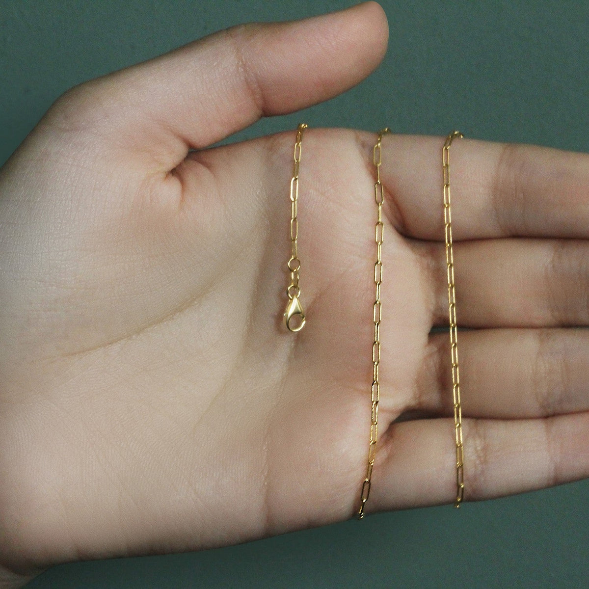 14K Yellow Gold Fine Paperclip Chain (1.50 mm) - LinkagejewelrydesignLinkagejewelrydesign