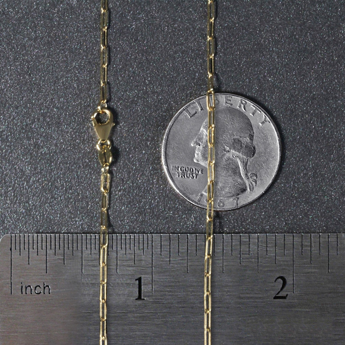 14K Yellow Gold Fine Paperclip Chain (1.50 mm) - LinkagejewelrydesignLinkagejewelrydesign