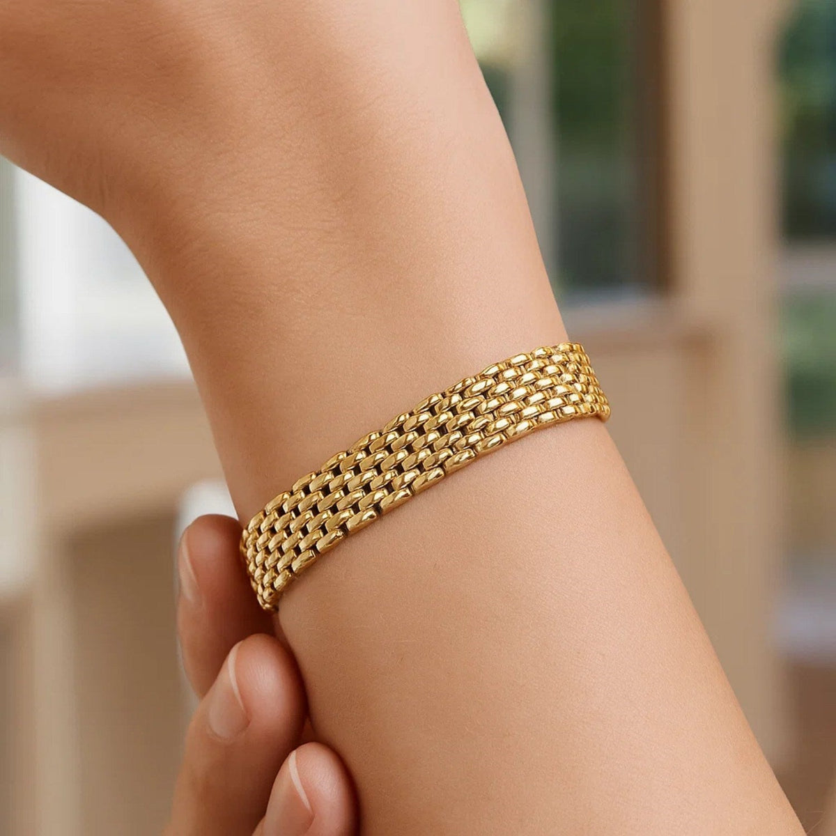 14k Yellow Gold Flexible Panther 9.0mm Line Bracelet - LinkagejewelrydesignLinkagejewelrydesign