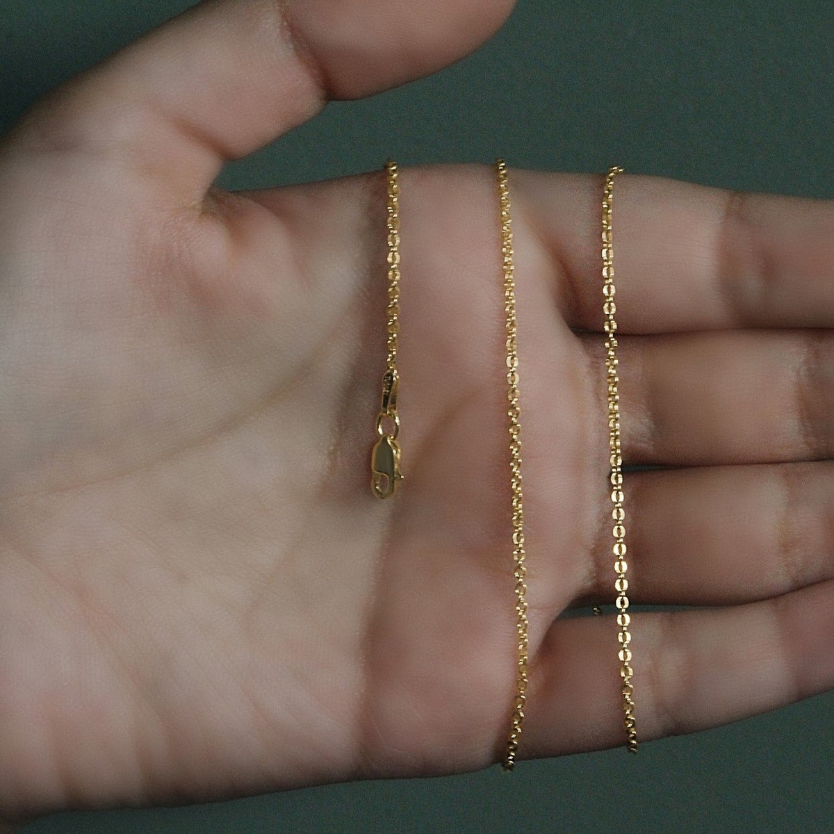 14k Yellow Gold Forsantina Lite Cable Link Chain (1.50 mm) - LinkagejewelrydesignLinkagejewelrydesign