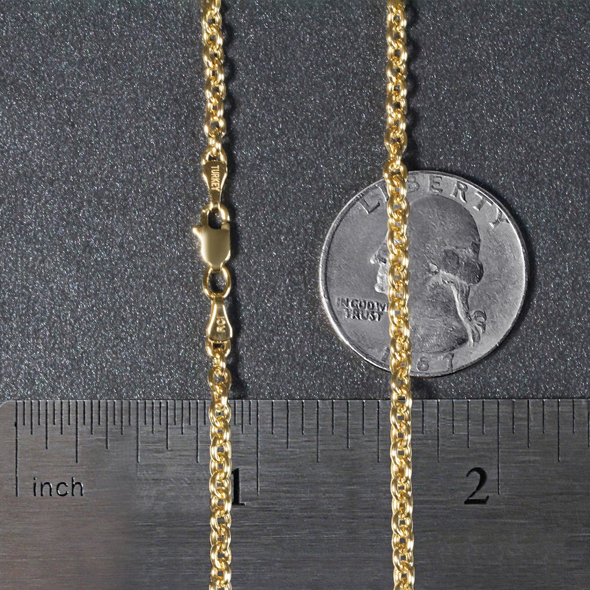 14k Yellow Gold Forsantina Lite Cable Link Chain (2.90 mm) - LinkagejewelrydesignLinkagejewelrydesign