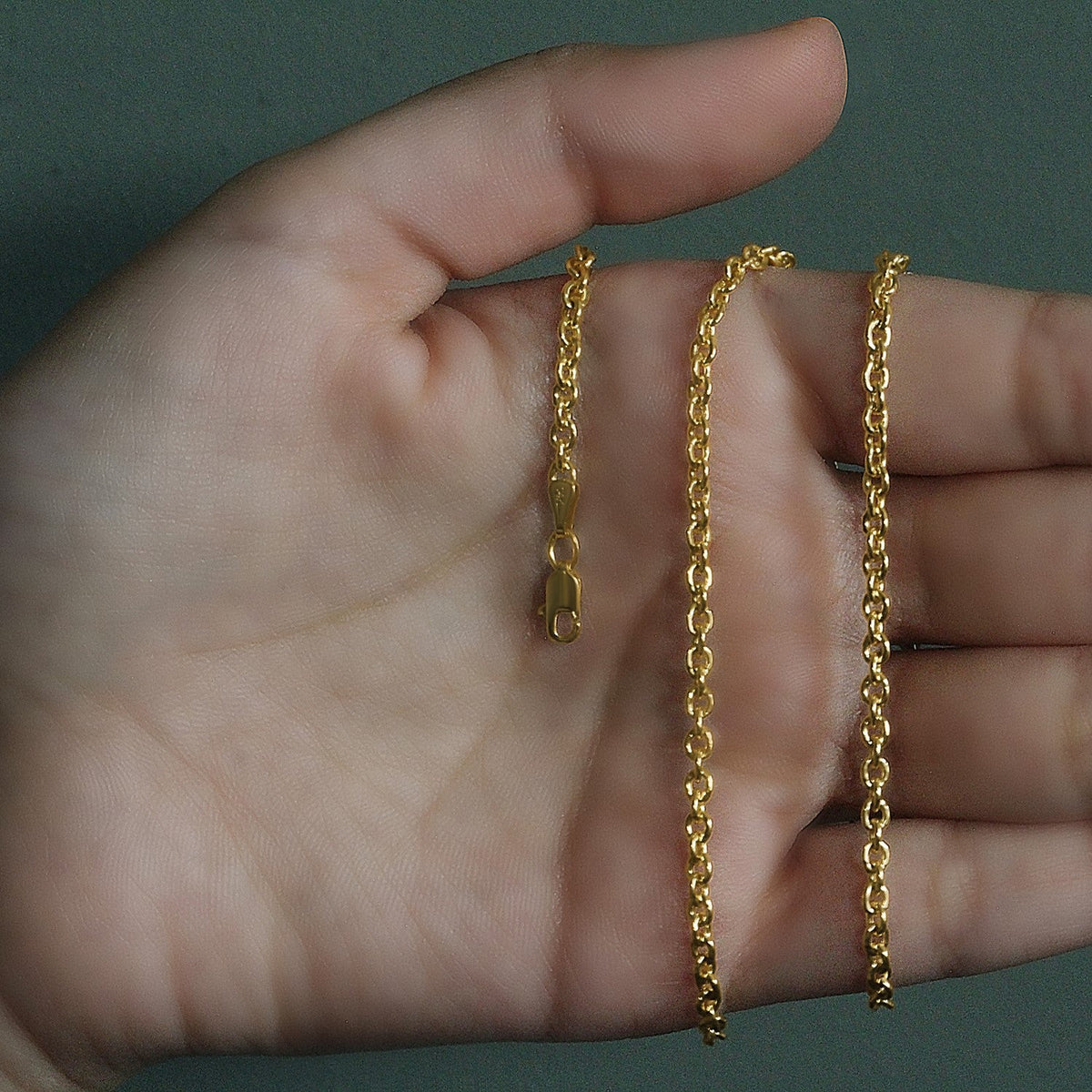 14k Yellow Gold Forsantina Lite Cable Link Chain (2.90 mm) - LinkagejewelrydesignLinkagejewelrydesign