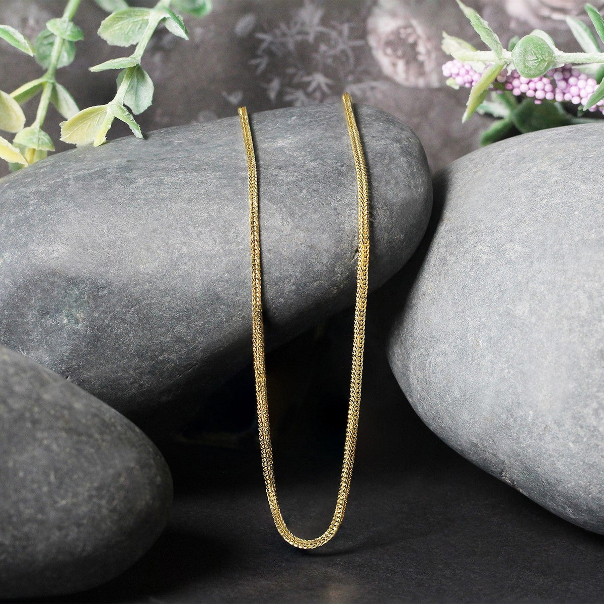 14k Yellow Gold Foxtail Chain (1.00 mm) - LinkagejewelrydesignLinkagejewelrydesign