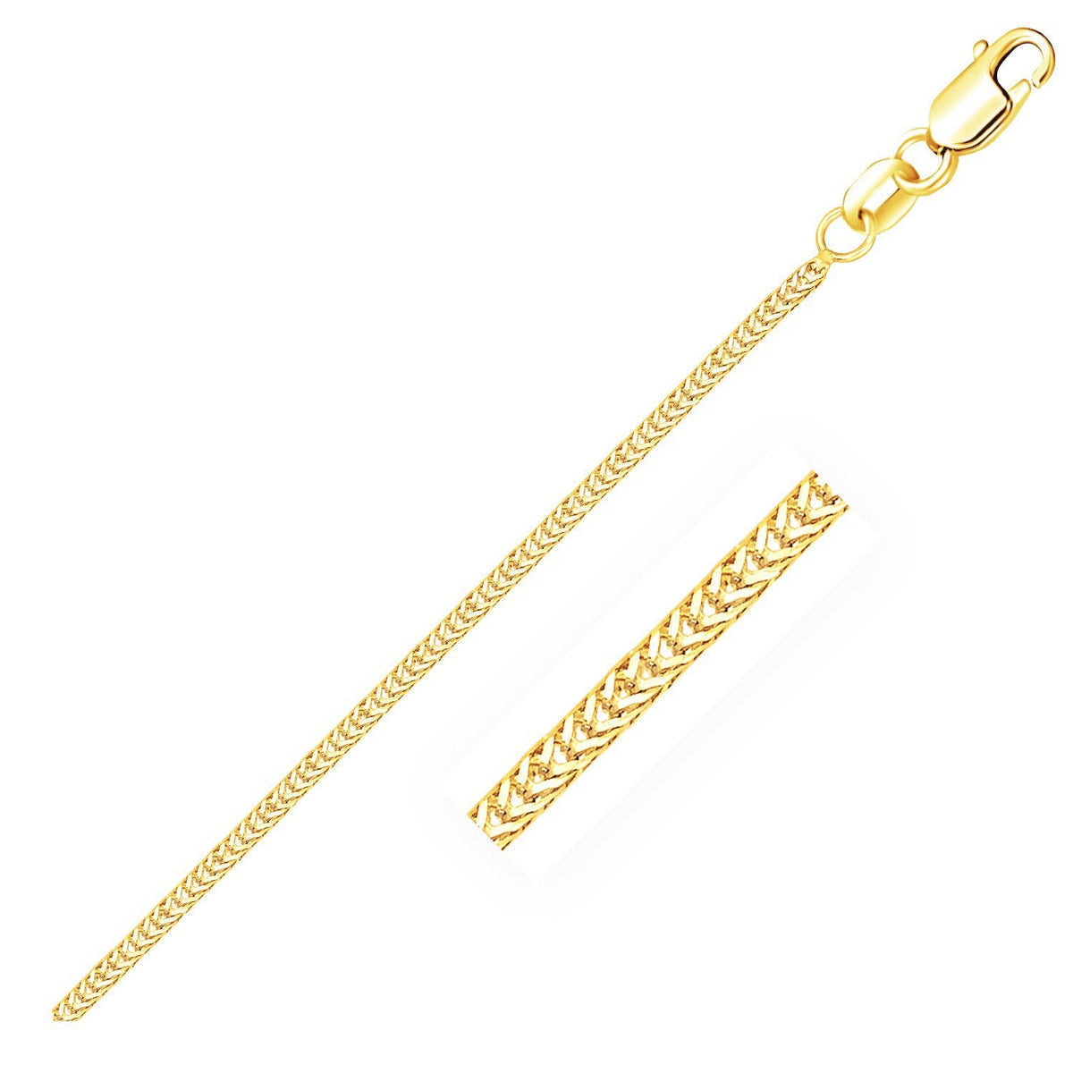 14k Yellow Gold Foxtail Chain (1.00 mm) - LinkagejewelrydesignLinkagejewelrydesign