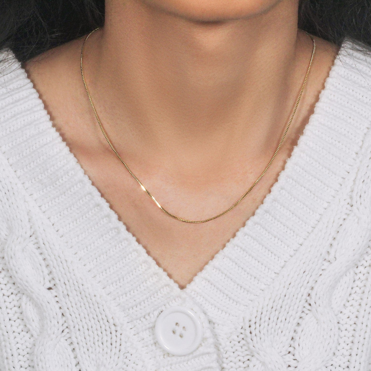 14k Yellow Gold Franco Chain 0.9mm - LinkagejewelrydesignLinkagejewelrydesign