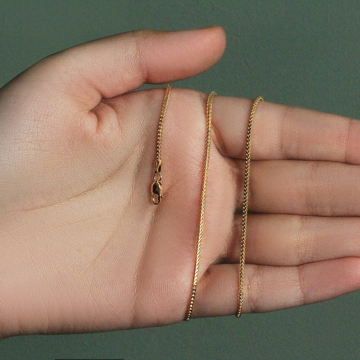 14k Yellow Gold Franco Chain 1.2mm - LinkagejewelrydesignLinkagejewelrydesign