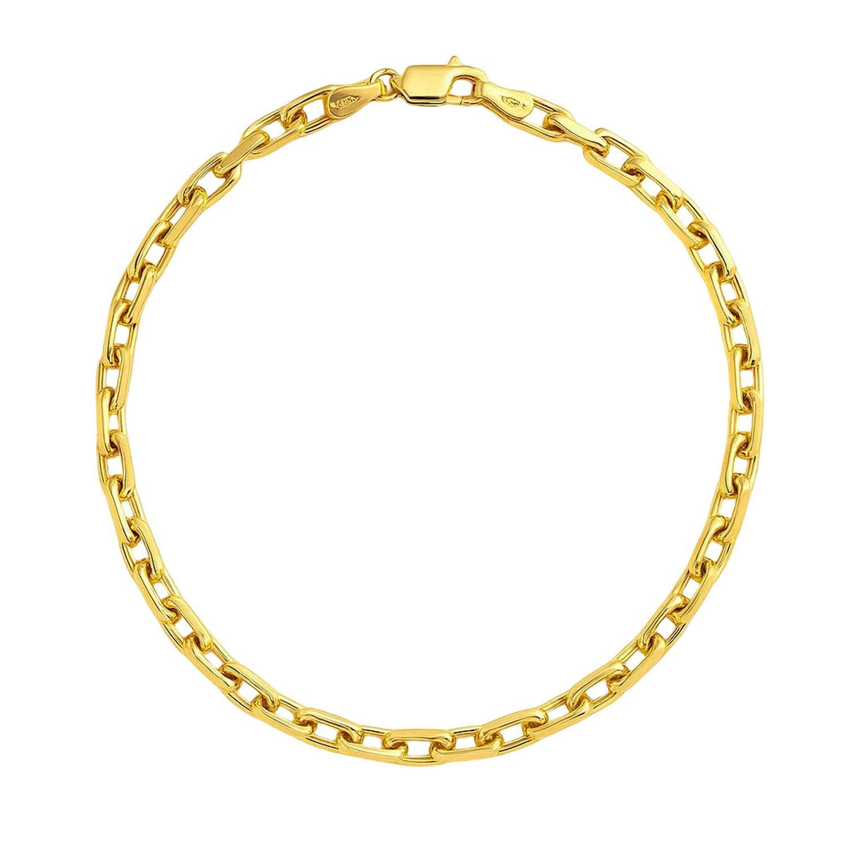 14k Yellow Gold French Cable Chain Bracelet (3.60 mm) - LinkagejewelrydesignLinkagejewelrydesign