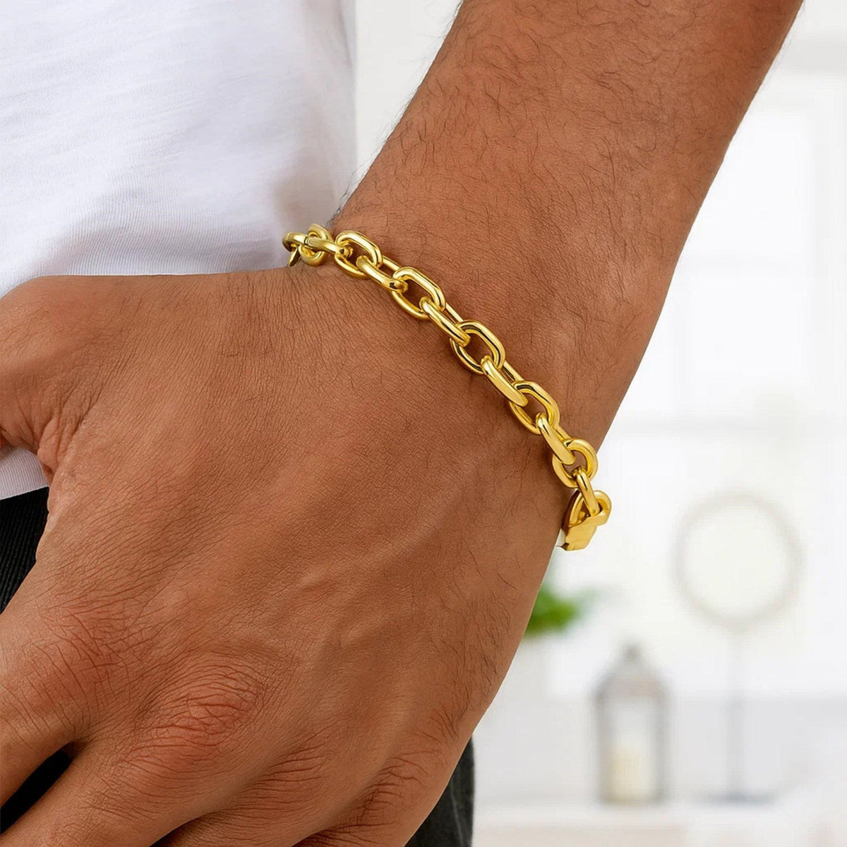 14k Yellow Gold French Cable Chain Bracelet (6.10 mm) - LinkagejewelrydesignLinkagejewelrydesign