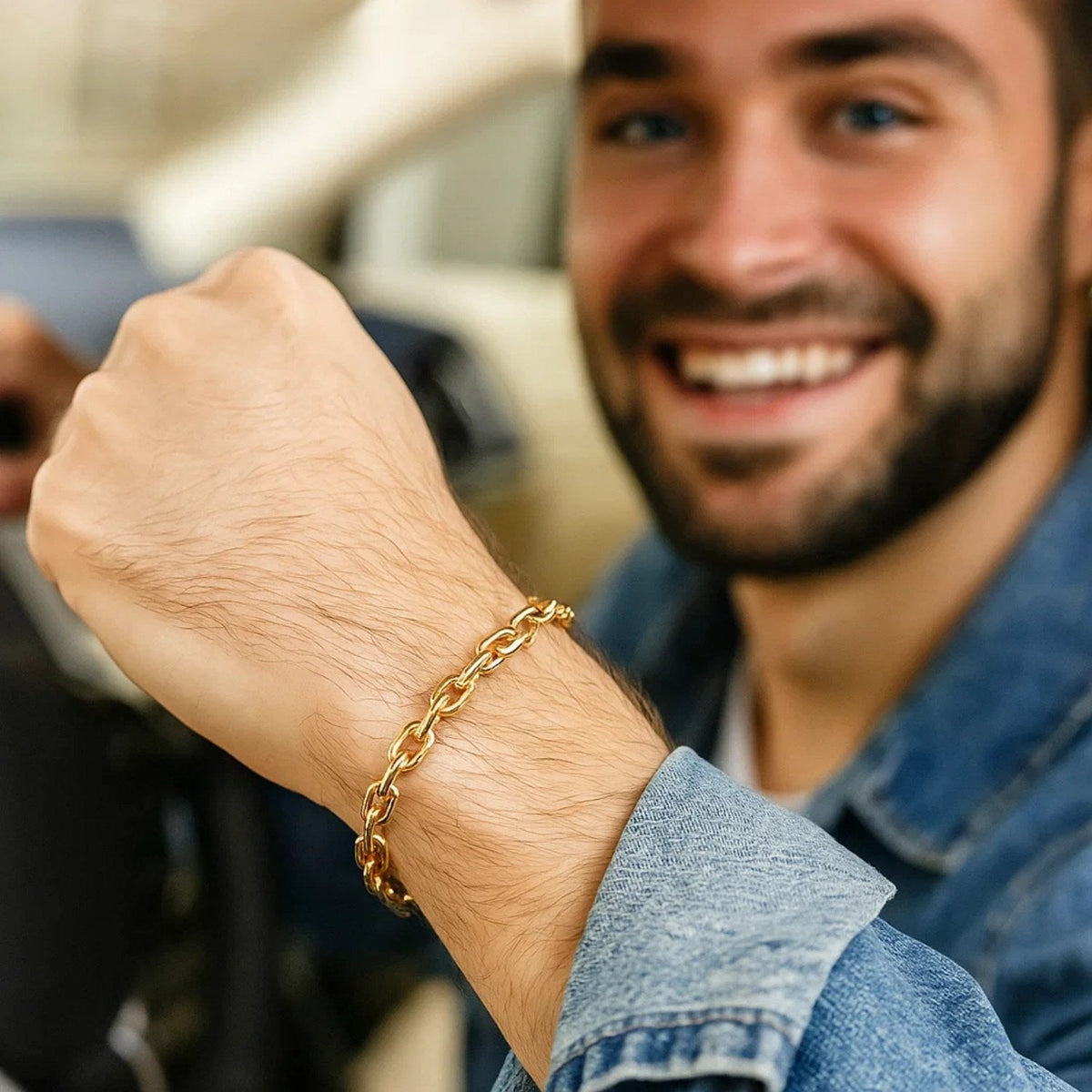 14k Yellow Gold French Cable Chain Bracelet (6.10 mm) - LinkagejewelrydesignLinkagejewelrydesign