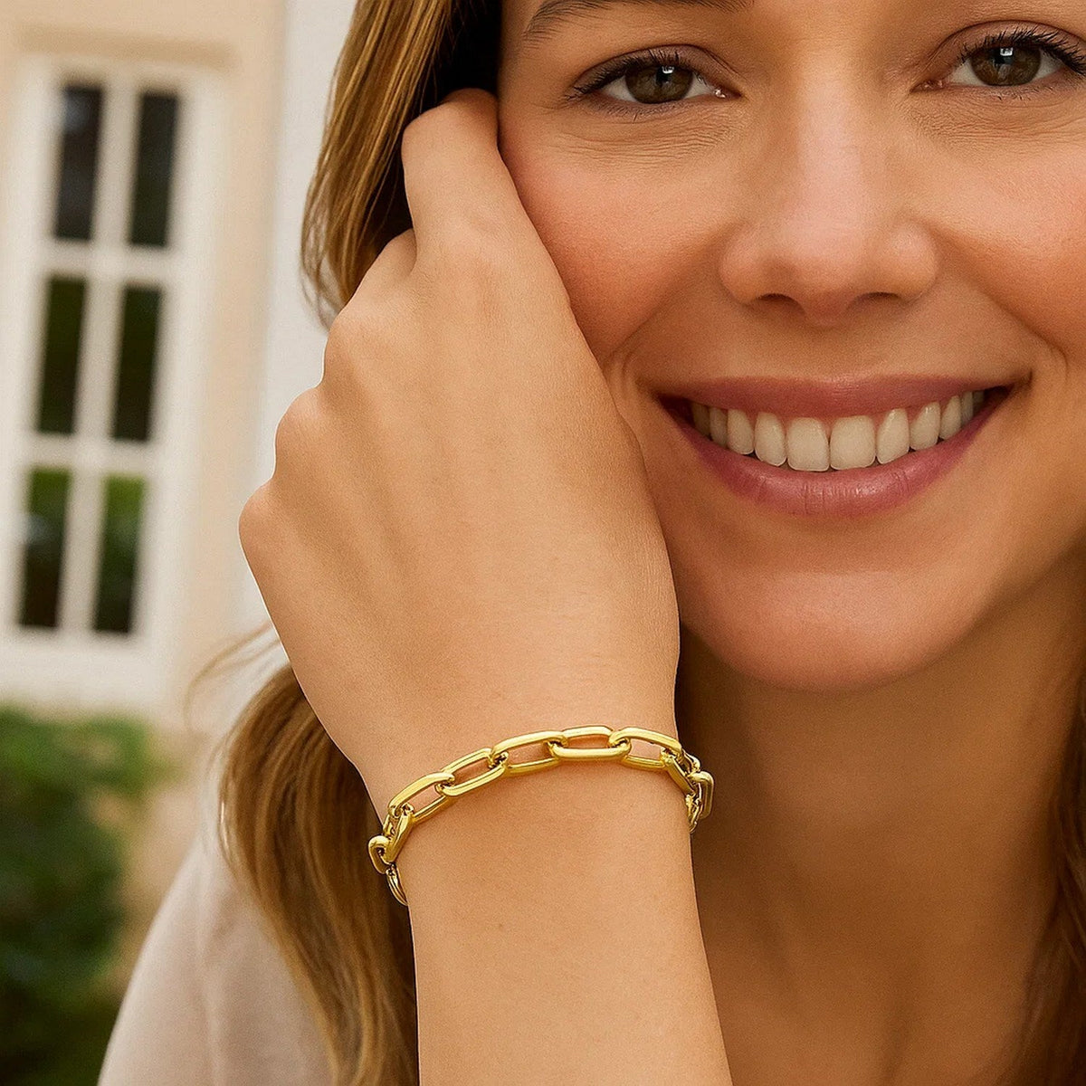 14k Yellow Gold French Cable Link Bracelet (6mm) - LinkagejewelrydesignLinkagejewelrydesign