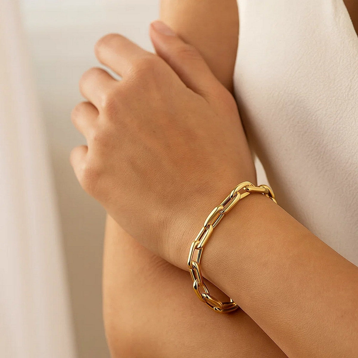 14k Yellow Gold French Cable Link Bracelet (6mm) - LinkagejewelrydesignLinkagejewelrydesign