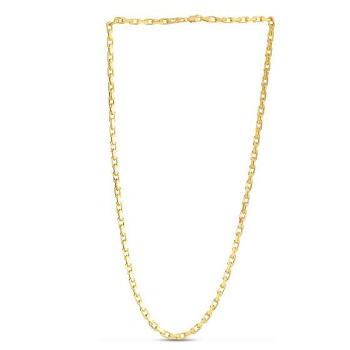 14k Yellow Gold French Cable Link Chain (3.60 mm) - LinkagejewelrydesignLinkagejewelrydesign