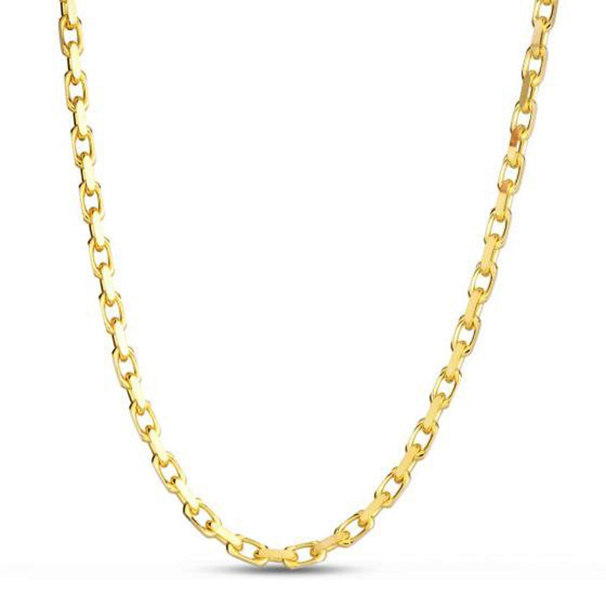 14k Yellow Gold French Cable Link Chain (3.60 mm) - LinkagejewelrydesignLinkagejewelrydesign
