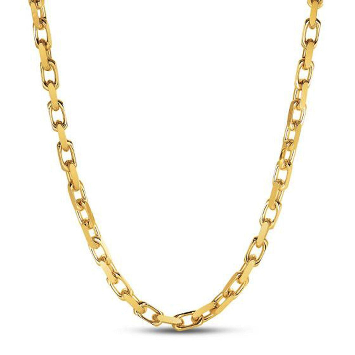 14k Yellow Gold French Cable Link Chain 6.1 mm - LinkagejewelrydesignLinkagejewelrydesign