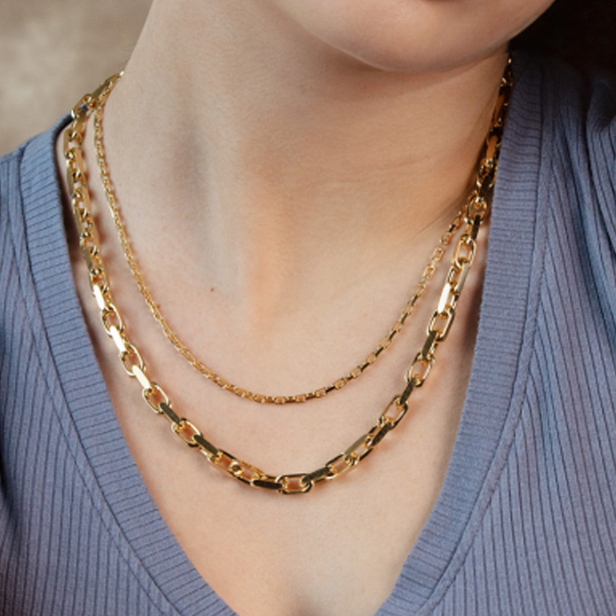 14k Yellow Gold French Cable Link Chain 6.1 mm - LinkagejewelrydesignLinkagejewelrydesign