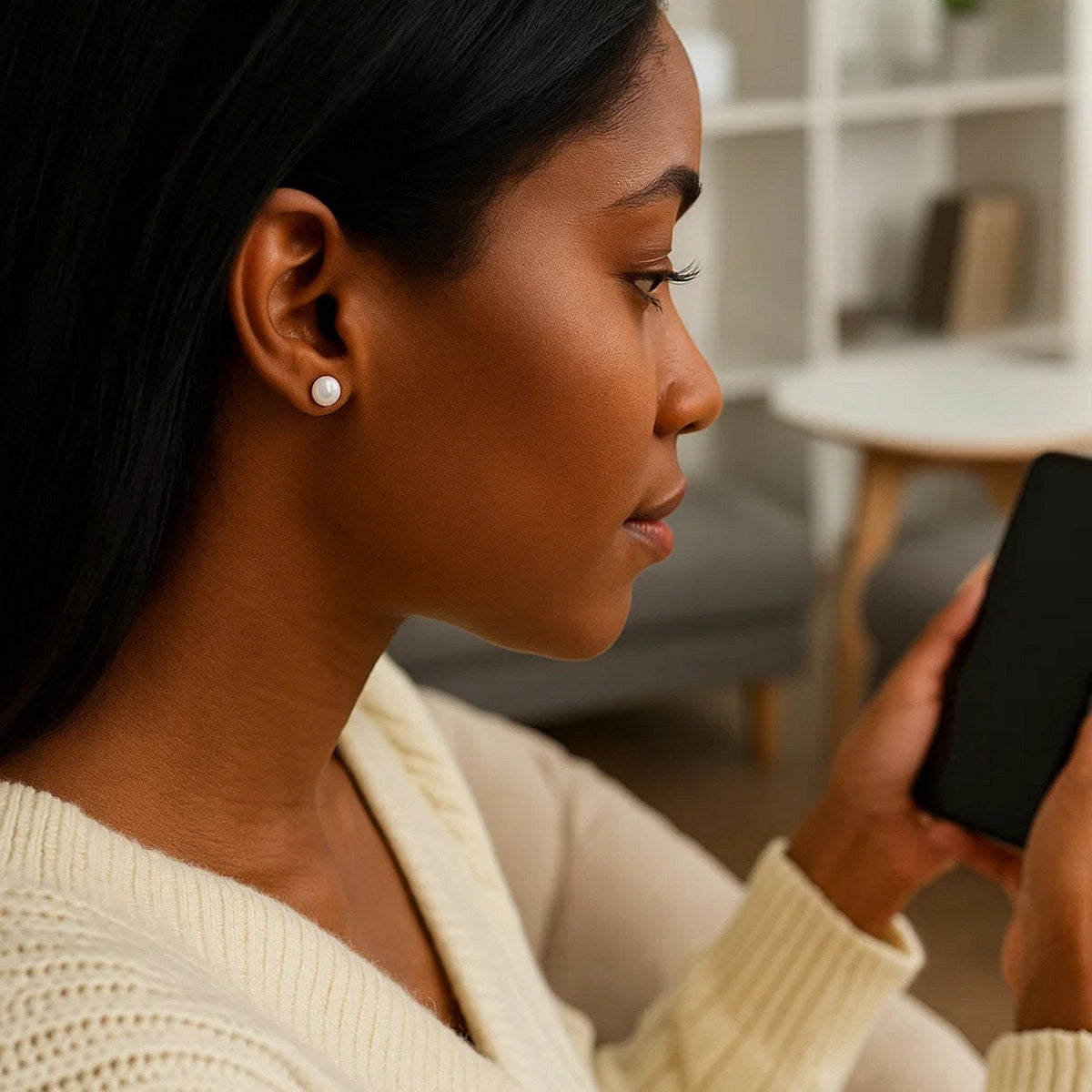 14k Yellow Gold Freshwater Cultured White Pearl Stud Earrings (5mm) - LinkagejewelrydesignLinkagejewelrydesign