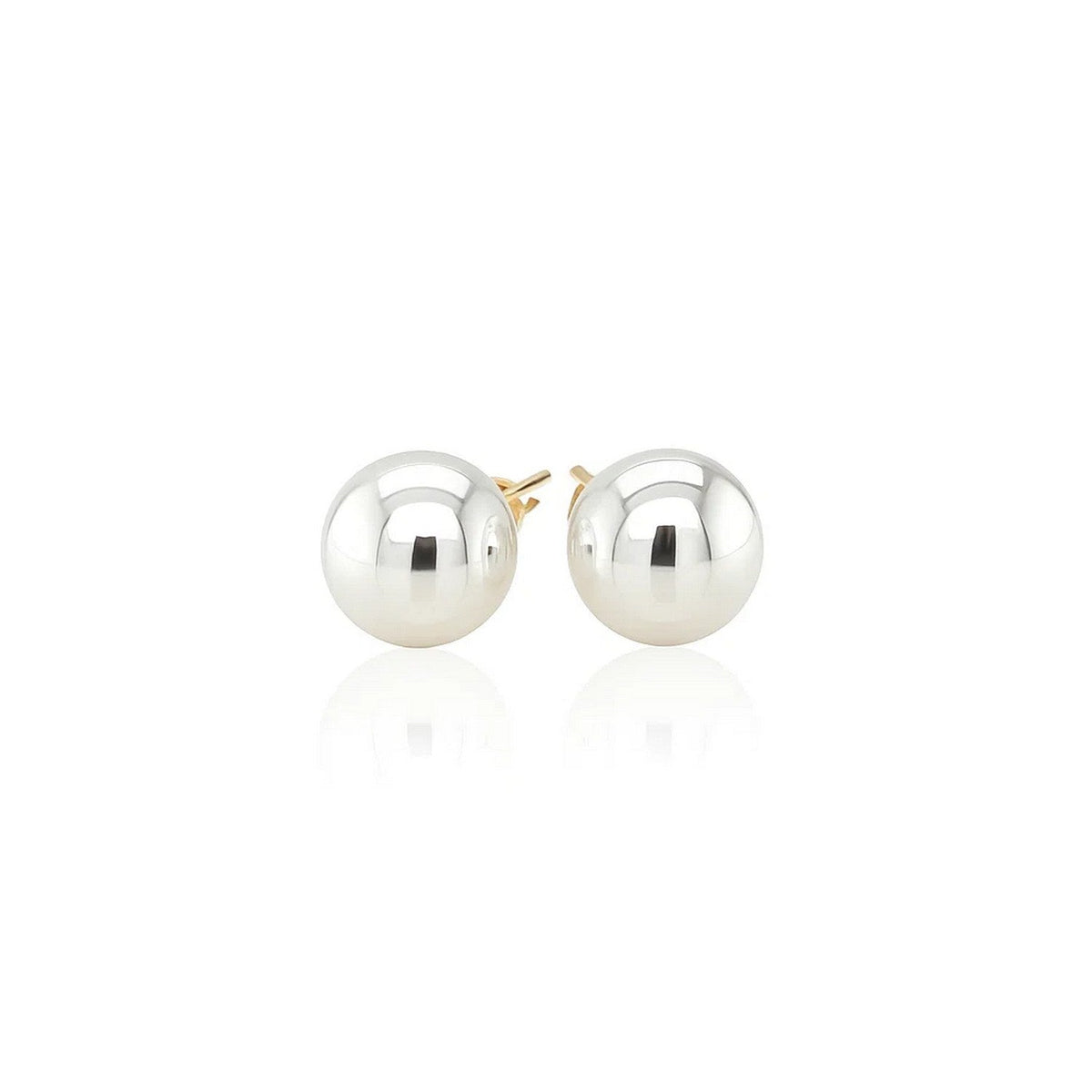 14k Yellow Gold Freshwater Cultured White Pearl Stud Earrings (6mm) - LinkagejewelrydesignLinkagejewelrydesign