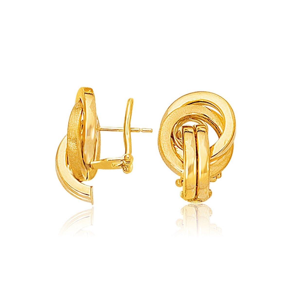 14K Yellow Gold Grand Love Knot Earrings with Omega Backs - LinkagejewelrydesignLinkagejewelrydesign