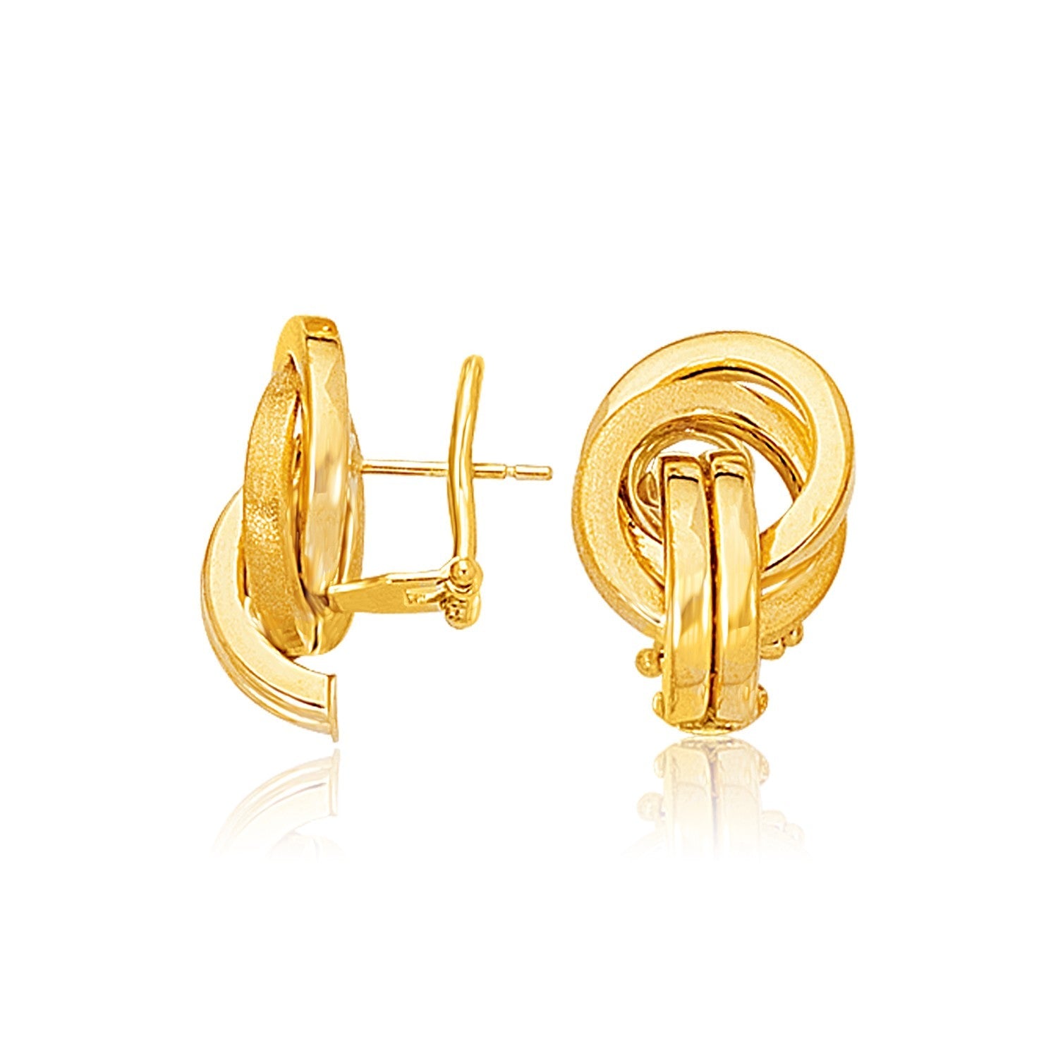 14K Yellow Gold Grand Love Knot Earrings with Omega Backs - LinkagejewelrydesignLinkagejewelrydesign