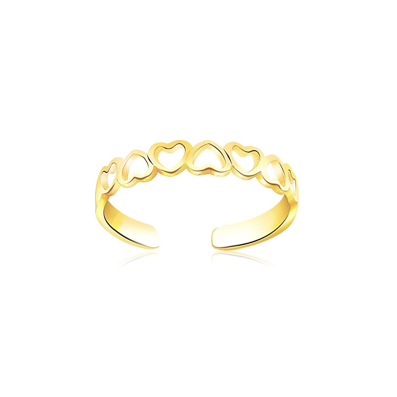 14k Yellow Gold Heart Toe Ring - LinkagejewelrydesignLinkagejewelrydesign