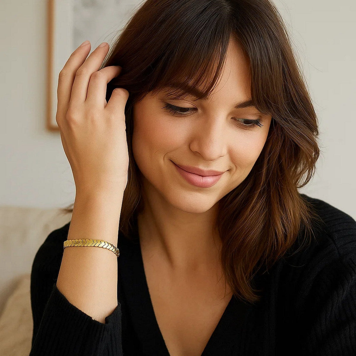 14k Yellow Gold High Polish Chevron Link Bracelet (6.00 mm) - LinkagejewelrydesignLinkagejewelrydesign