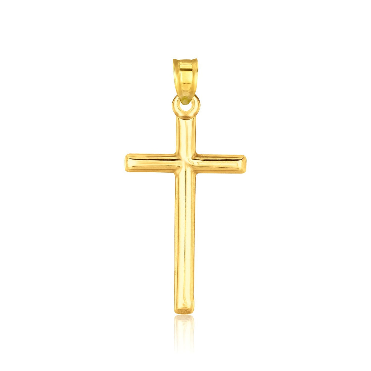 14k Yellow Gold High Polish Cross Pendant - LinkagejewelrydesignLinkagejewelrydesign