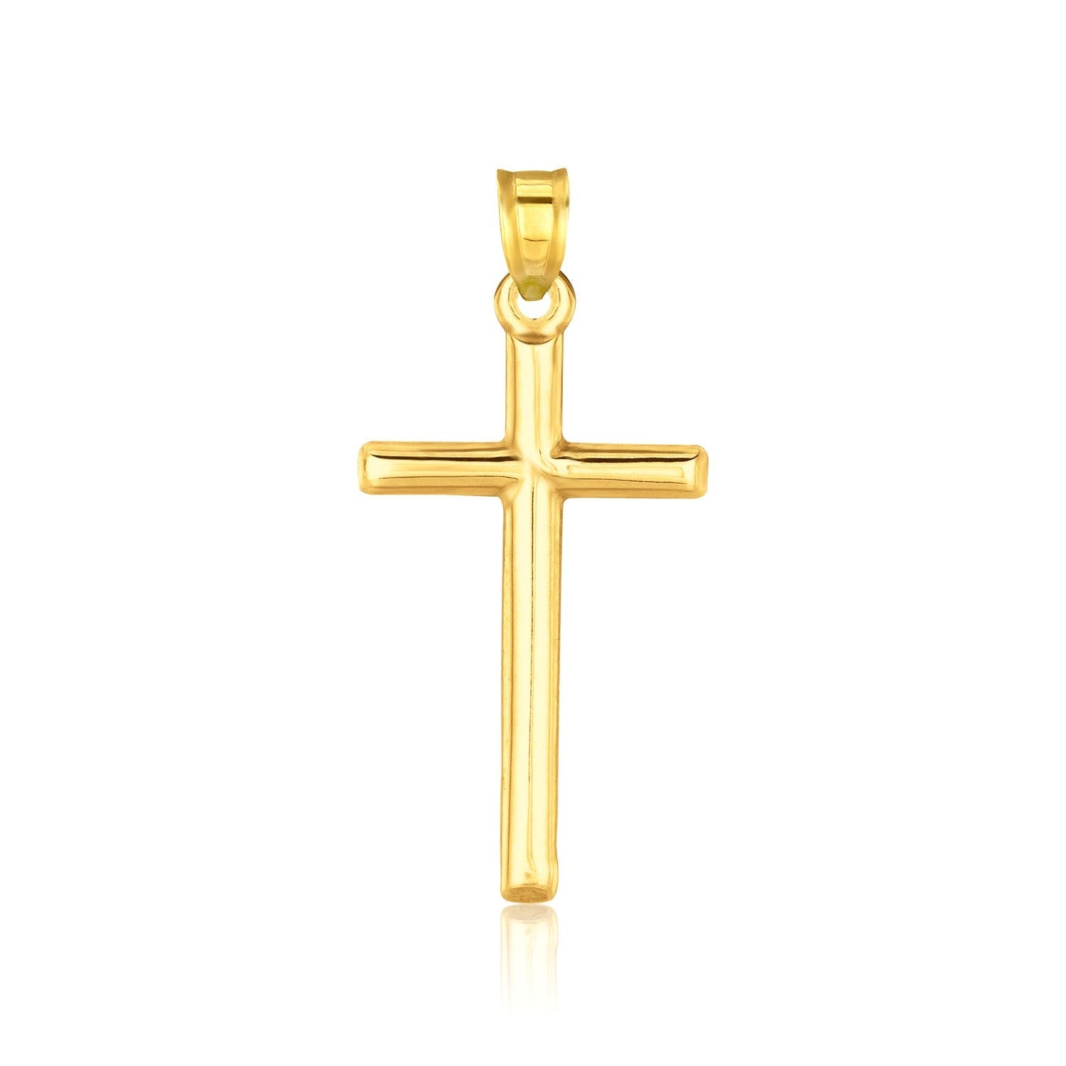 14k Yellow Gold High Polish Cross Pendant - LinkagejewelrydesignLinkagejewelrydesign