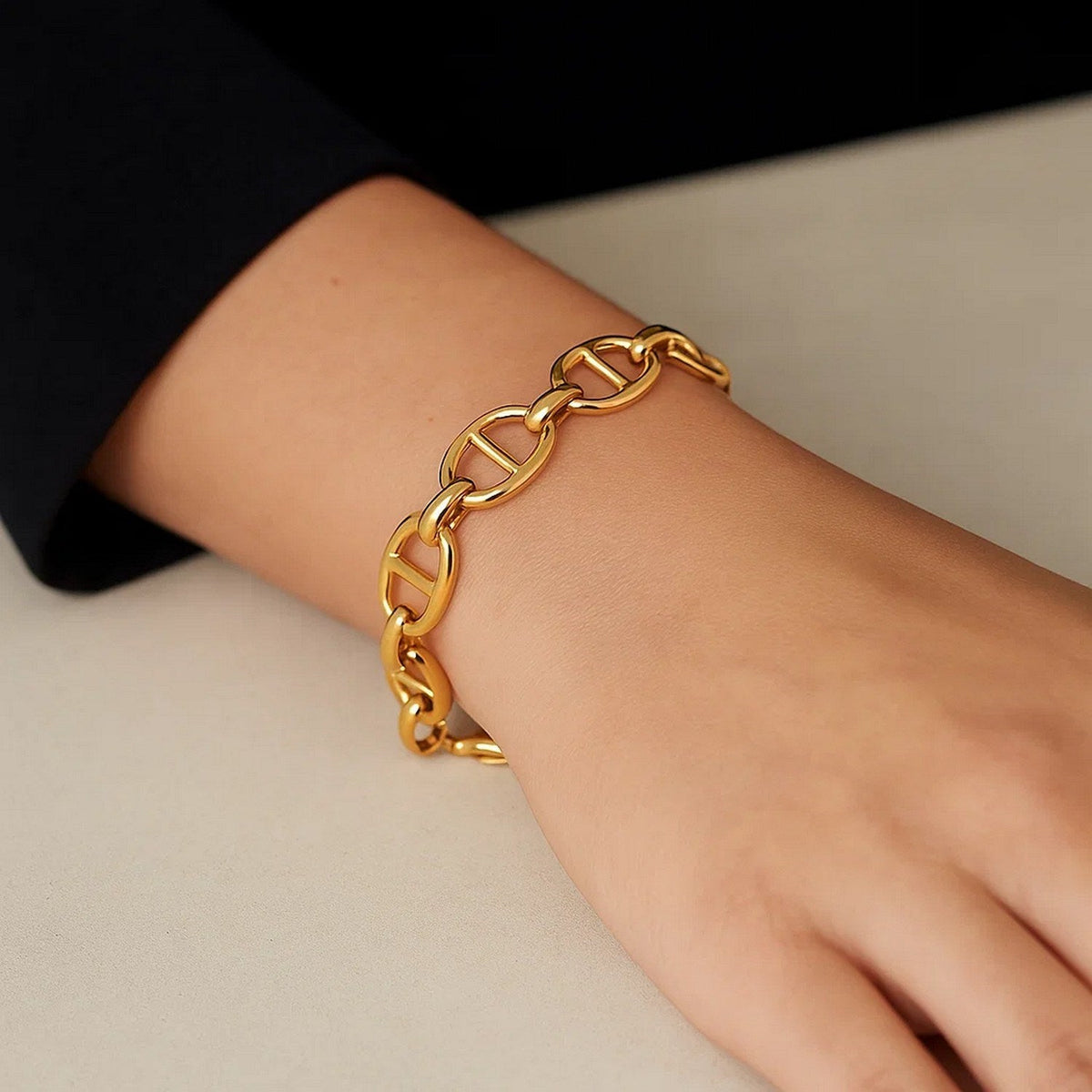 14k Yellow Gold High Polish Mariner Link Bracelet (13.80 mm) - LinkagejewelrydesignLinkagejewelrydesign