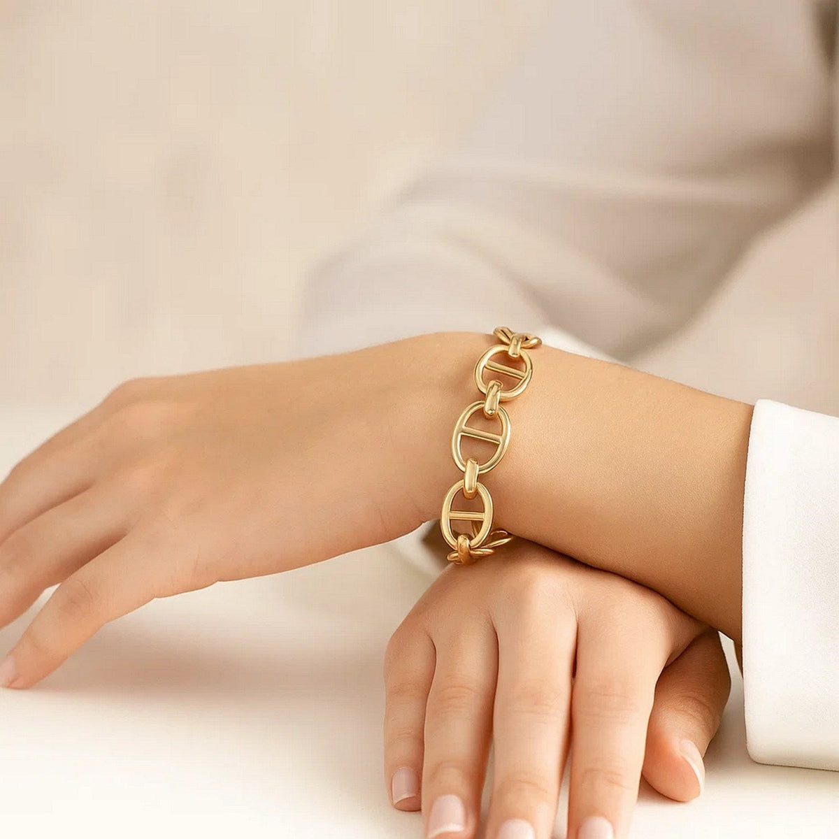 14k Yellow Gold High Polish Mariner Link Bracelet (13.80 mm) - LinkagejewelrydesignLinkagejewelrydesign