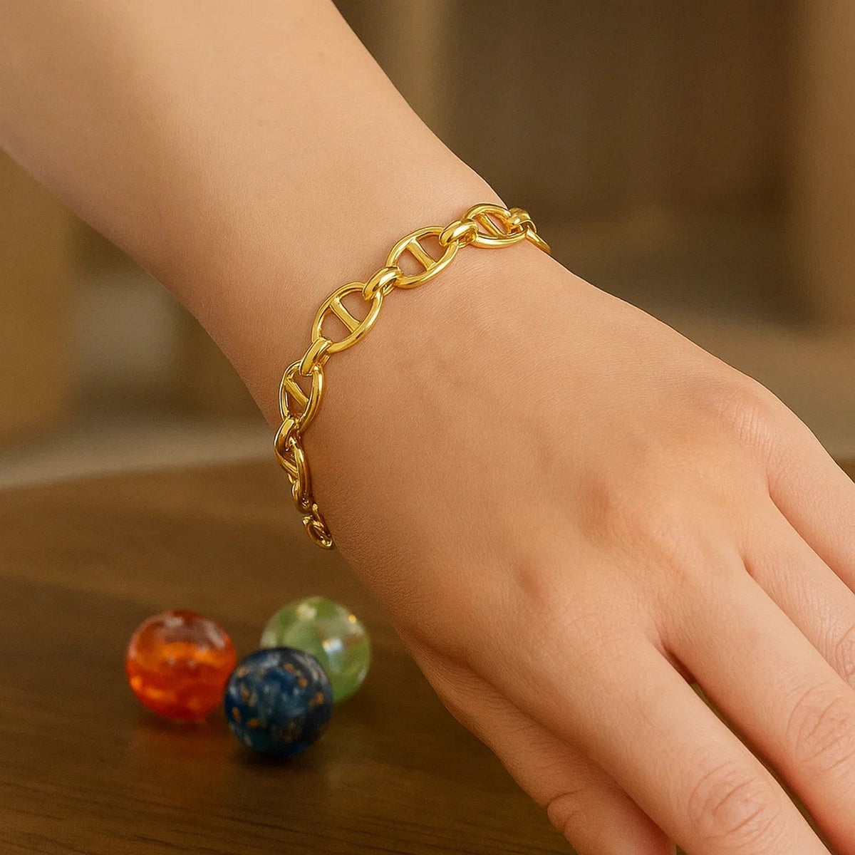 14k Yellow Gold High Polish Mariner Link Bracelet (8.80 mm) - LinkagejewelrydesignLinkagejewelrydesign