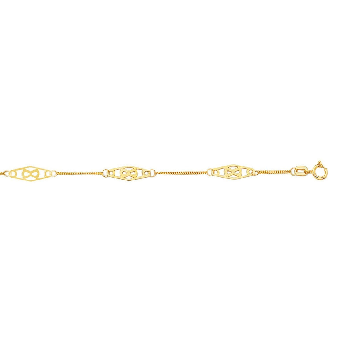 14k Yellow Gold Infinity Ankle Bracelet - LinkagejewelrydesignLinkagejewelrydesign