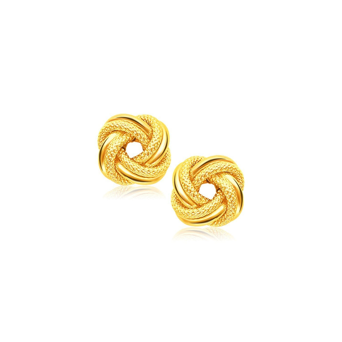 14k Yellow Gold Intertwined Love Knot Stud Earrings - LinkagejewelrydesignLinkagejewelrydesign