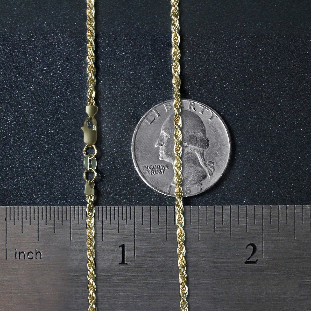 14k Yellow Gold Light Rope Chain (2.00 mm) - LinkagejewelrydesignLinkagejewelrydesign