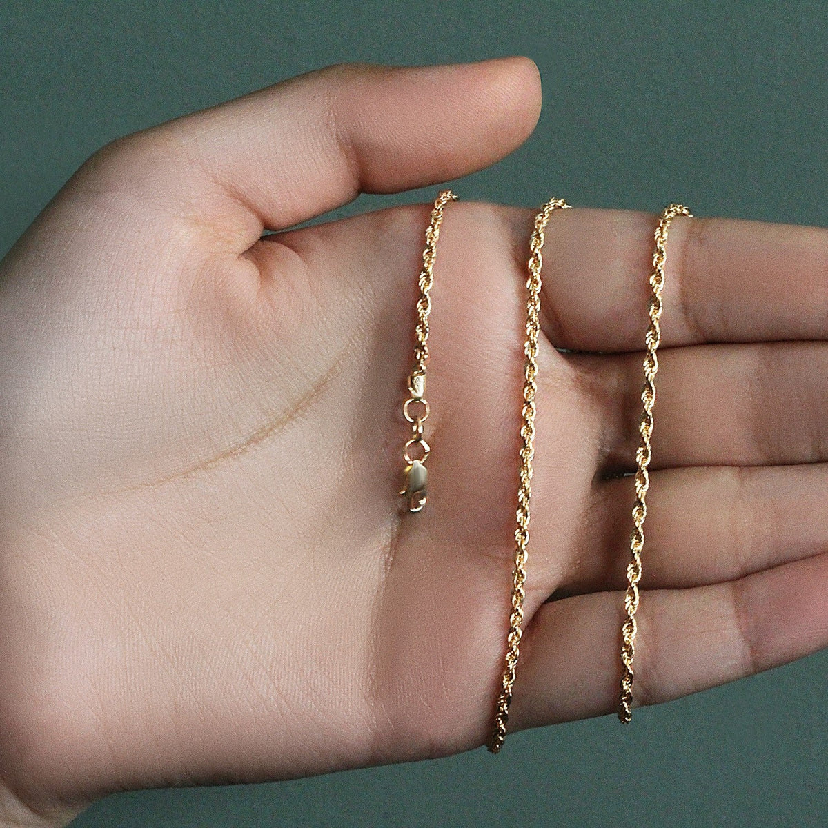 14k Yellow Gold Light Rope Chain (2.00 mm) - LinkagejewelrydesignLinkagejewelrydesign