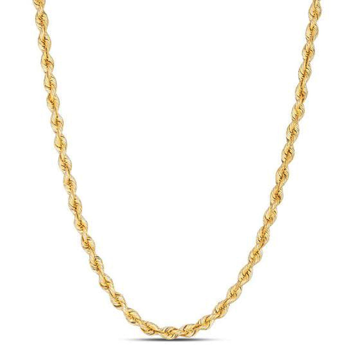 14k Yellow Gold Light Rope Chain (3.7 mm) - LinkagejewelrydesignLinkagejewelrydesign