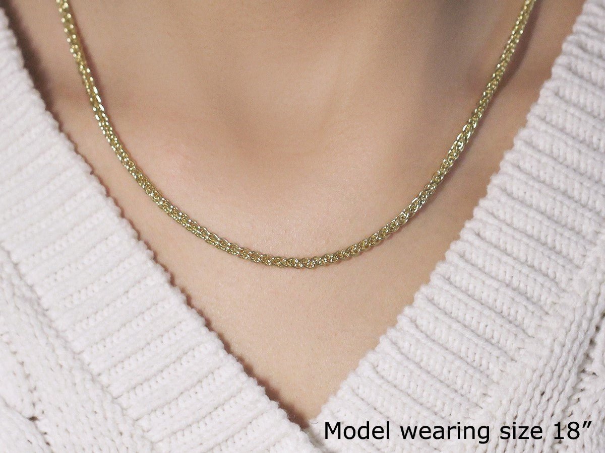 14k Yellow Gold Light Weight Wheat Chain (2.80 mm) - LinkagejewelrydesignLinkagejewelrydesign