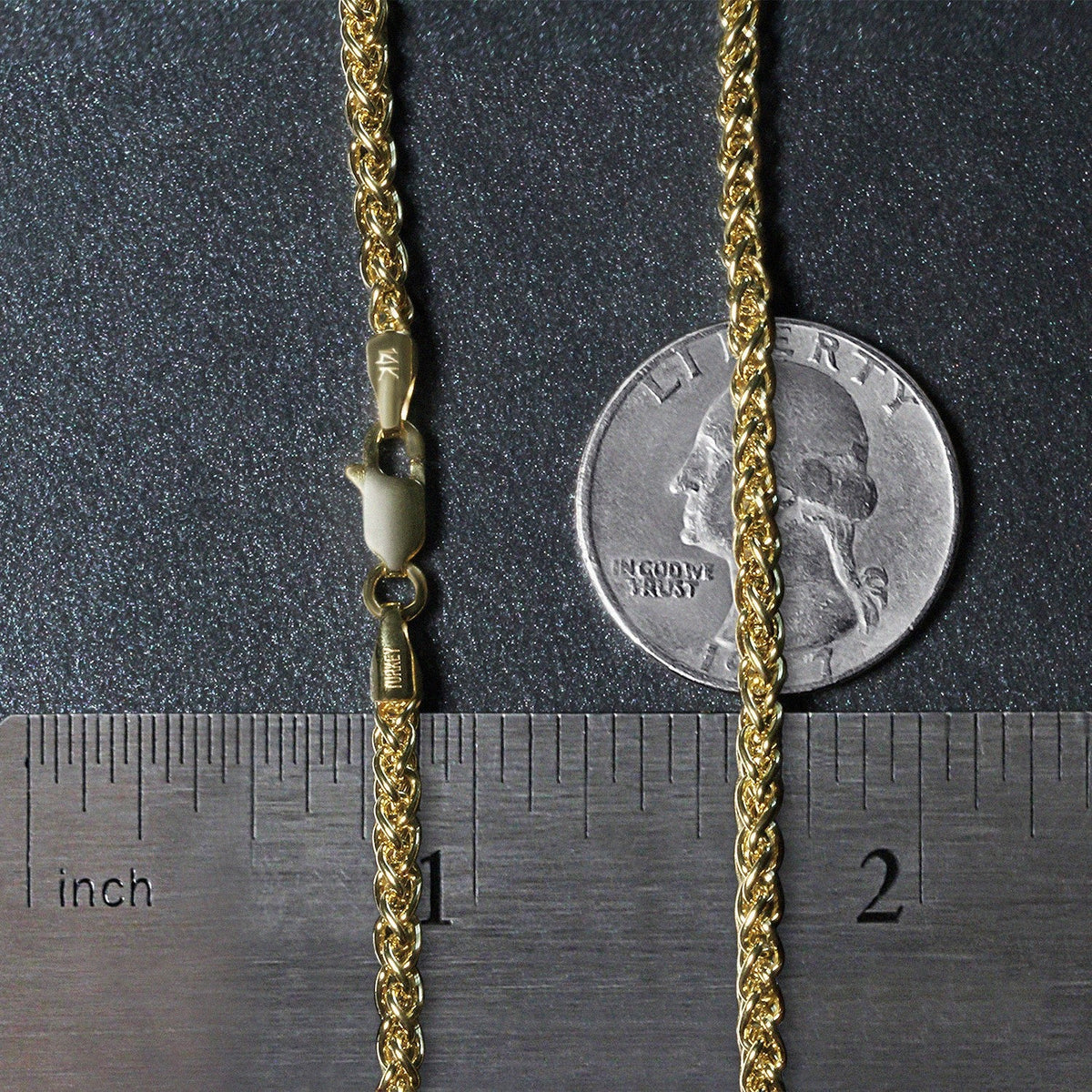14k Yellow Gold Light Weight Wheat Chain (2.80 mm) - LinkagejewelrydesignLinkagejewelrydesign