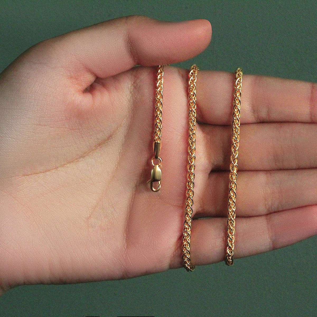 14k Yellow Gold Light Weight Wheat Chain (2.80 mm) - LinkagejewelrydesignLinkagejewelrydesign