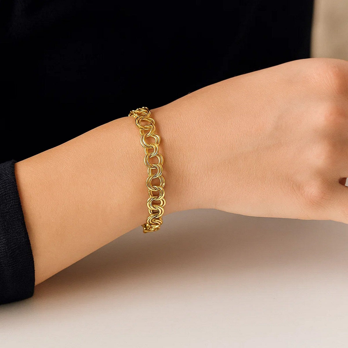 14k Yellow Gold Lite Charm Bracelet (4.00 mm) - LinkagejewelrydesignLinkagejewelrydesign