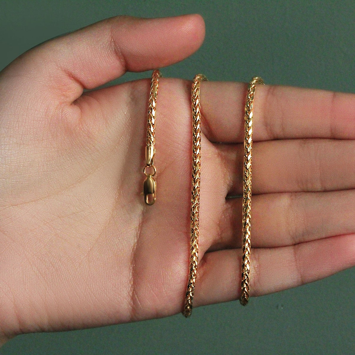 14k Yellow Gold Lite Diamond Cut Round Franco Chain (2.70 mm) - LinkagejewelrydesignLinkagejewelrydesign