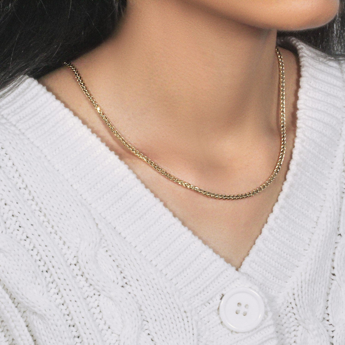 14k Yellow Gold Lite Diamond Cut Round Franco Chain (2.70 mm) - LinkagejewelrydesignLinkagejewelrydesign