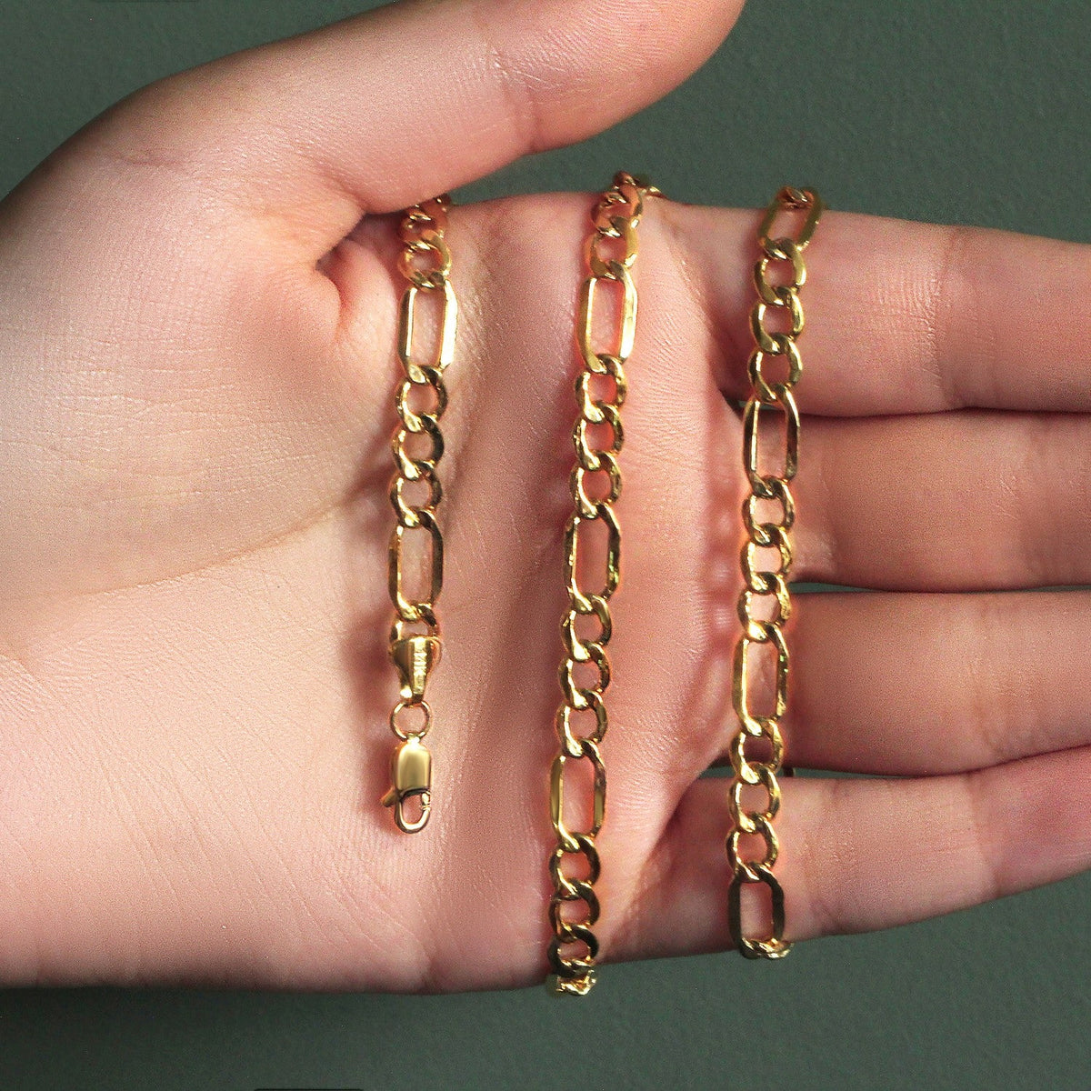 14k Yellow Gold Lite Figaro Chain (5.60 mm) - LinkagejewelrydesignLinkagejewelrydesign