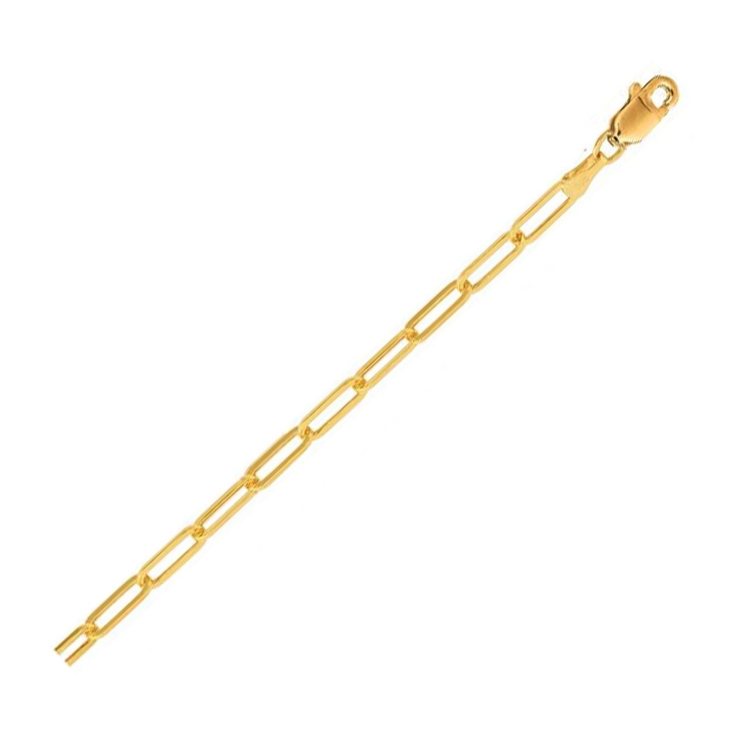 14K Yellow Gold Lite Paperclip Anklet (3.2mm) - LinkagejewelrydesignLinkagejewelrydesign
