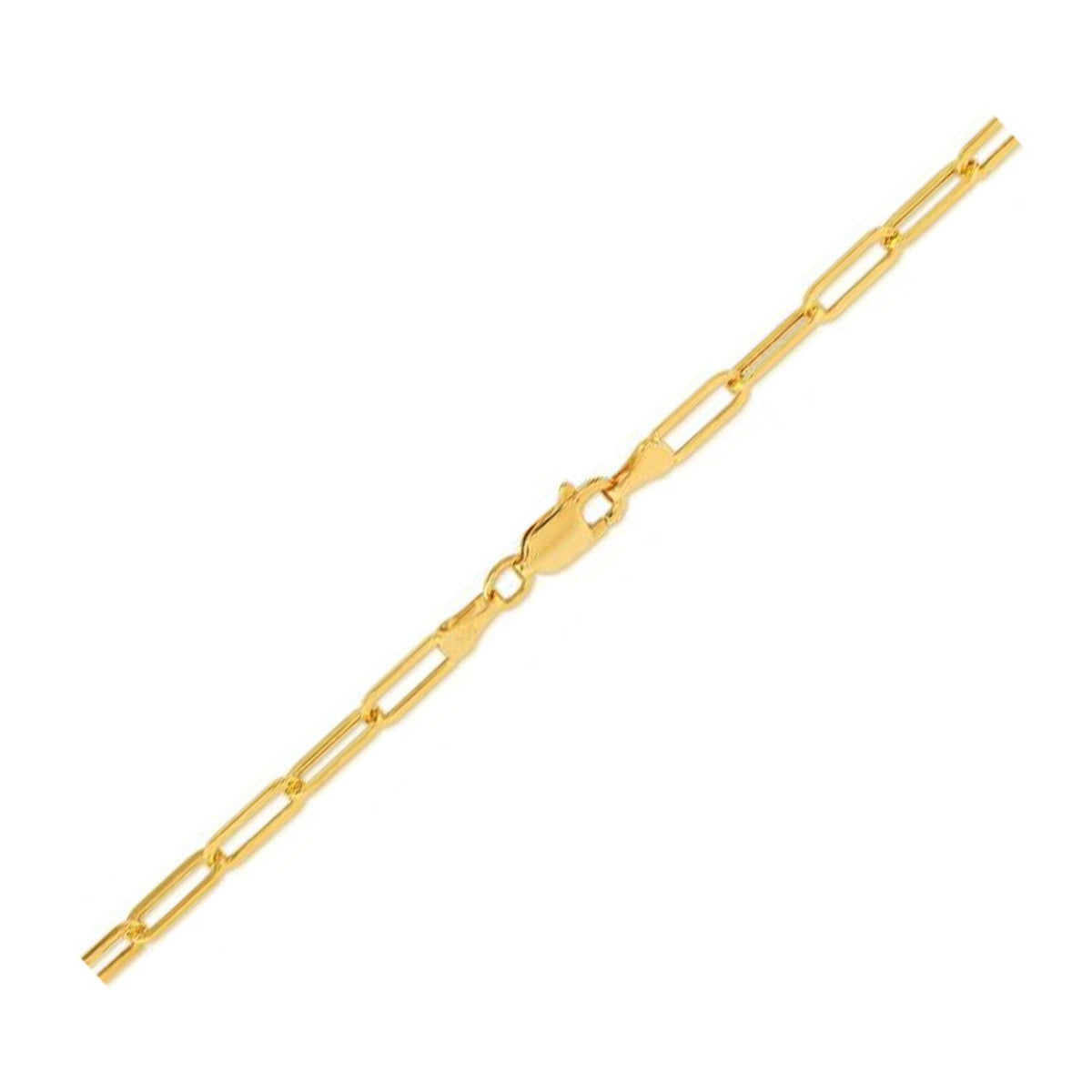 14K Yellow Gold Lite Paperclip Anklet (3.2mm) - LinkagejewelrydesignLinkagejewelrydesign