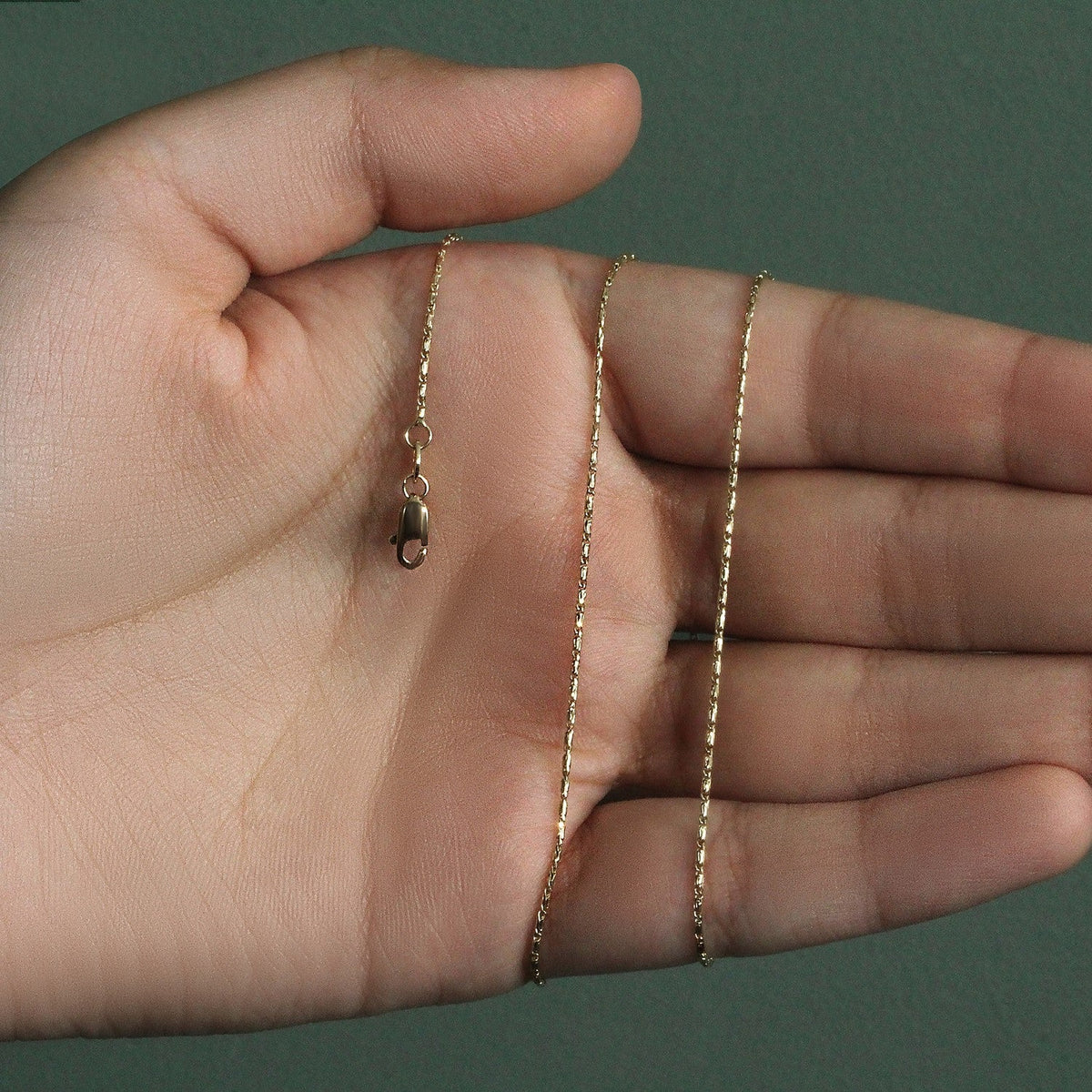 14k Yellow Gold Lumina Pendant Chain (0.90 mm) - LinkagejewelrydesignLinkagejewelrydesign