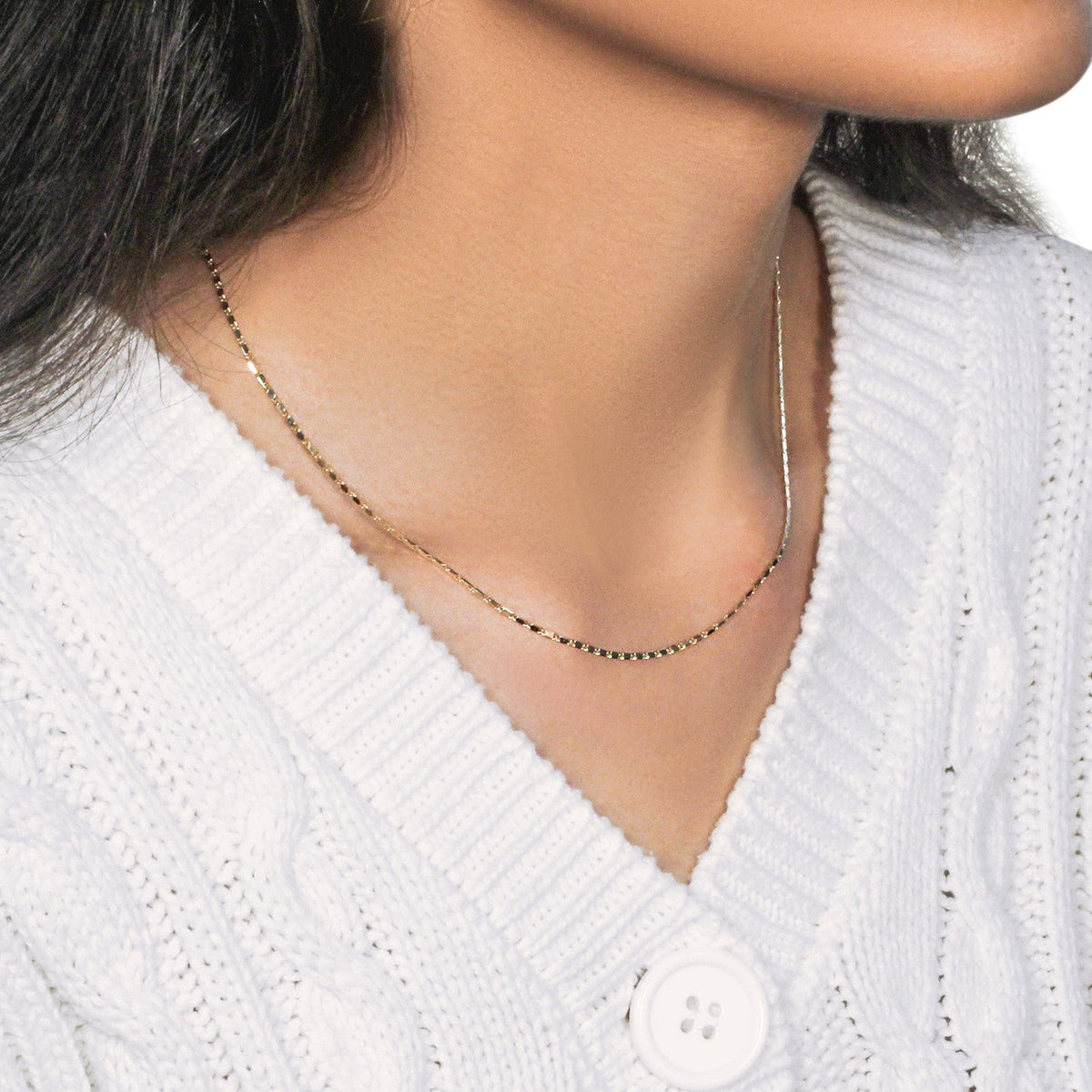 14k Yellow Gold Lumina Pendant Chain 1.0mm - LinkagejewelrydesignLinkagejewelrydesign