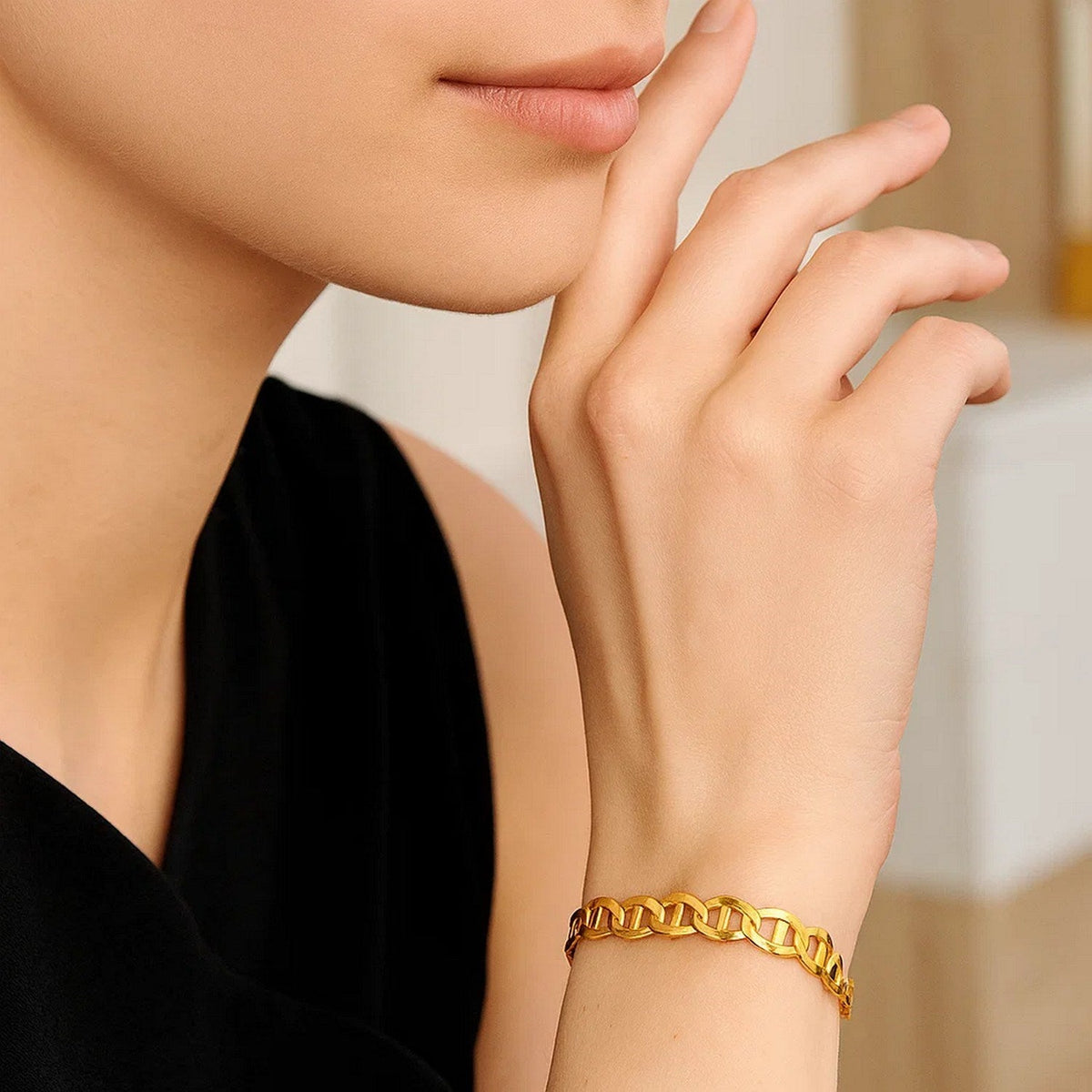 14k Yellow Gold Mariner Link Bracelet (5.10 mm) - LinkagejewelrydesignLinkagejewelrydesign